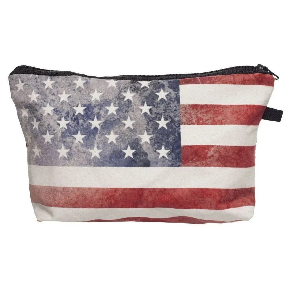 Flag Zipper Design Portable Storage Bag